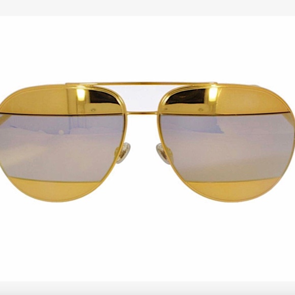 Christian Dior Christian Dior DiorSplit1 1VTSQ Sunglasses Women's Yellow Gold - Picture 1 of 16